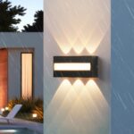 SUZNIU LED Wandleuchte 12W 3000K IP65 – 3D-Effekt Aussenlampe Aluminium für Terrasse & Garten