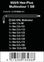 Wera Hex-Plus 950/9 Winkelschlüsselsatz metrisch – 9-teilig mit BlackLaser Kennzeichnung – Bild 3