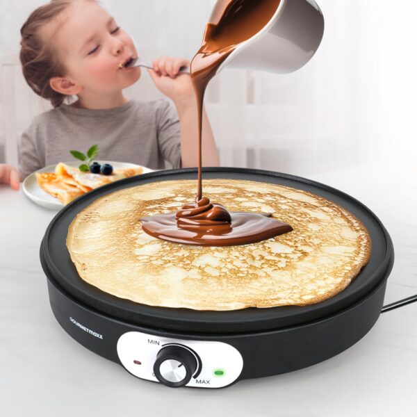 GOURMETmaxx Crepes Maker 30 cm – Antihaft-Crepesplatte 1200W mit Temperaturregler