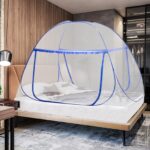 AnJeey Moskitonetz Bett 180x200 cm – Pop-up Doppeltür mit Faltdesign für Camping & Schlafzimmer
