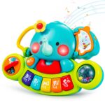 HOLA Elefanten-Musikspielzeug mit Klavier & Licht – Motorikspielzeug für Babys ab 6 Monaten
