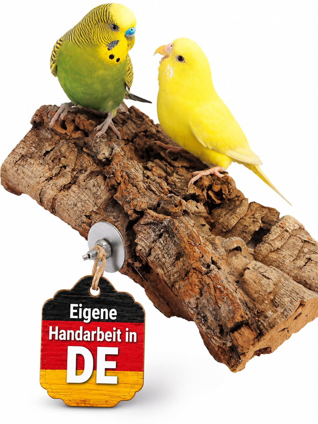 Vogelgaleria Korksitzbrett groß 20x10 cm – Natürliche Schnabel- & Krallenpflege für Wellensittiche & Papageien