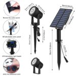 T-SUNUS Solar-Solarstrahler RGB mit 6 Farbwechsel – 2 in 1 Gartenleuchte IP65 wasserdicht – Bild 2