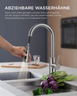 FORIOUS Küchenarmatur mit ausziehbarer Brause – 360° Schwenkbar & 2 Sprühfunktionen – Bild 3