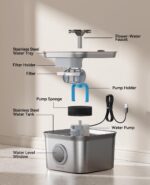 FEELNEEDY 2.8L Katzenbrunnen Edelstahl – Ultraleise Trinkbrunnen mit 4-Stufen-Filtersystem – Bild 9