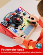 TOP BRIGHT Montessori Busy Board Feuerwehrwagen mit LED – Motorikspielzeug für Kinder ab 3 Jahren – Bild 5