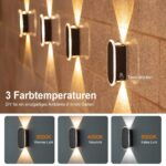 ELLASAY Solar Wandleuchte Aussen 2er-Set – IP65 Wasserdicht mit 3 Lichtfarben für Garten & Fassade – Bild 3