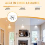 Aulaiyi LED Einbaustrahler 230V 5.5W IP44 Dimmbar – 6er Set Deckenspots Warmweiß – Bild 3