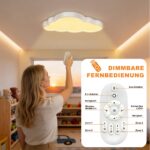 YRHome 48W Dimmbare Wolken-Deckenleuchte mit Fernbedienung – LED Kinderlampe IP44 – Bild 7