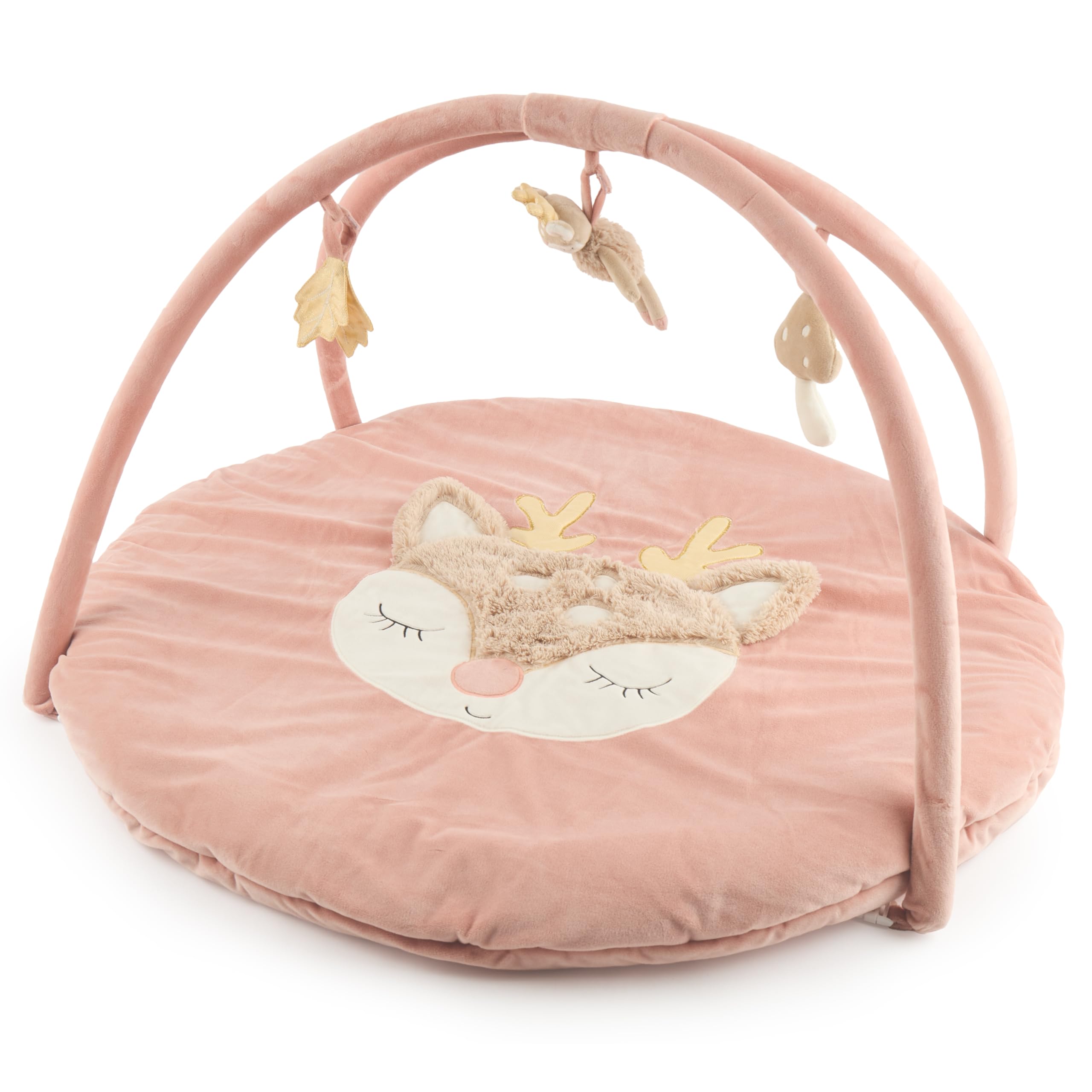 Bieco Spieldecke mit Activitybogen Reh Ella – Krabbeldecke & Baby Gym in einem