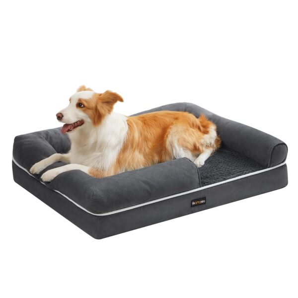 Feandrea Orthopädisches Hundebett 91x63cm – Wasserdicht mit abnehmbarem Bezug