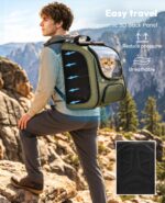 Pecute Katzenrucksack 42x32x26 cm mit Sichtfenster & Mesh-Belüftung – Ergonomischer Haustier-Rucksack – Bild 3