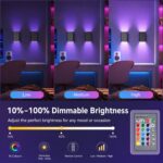 2er Set RGB Wandleuchte Schwarz Dimmbar – 5W LED mit Fernbedienung & Farbwechsel – Bild 4