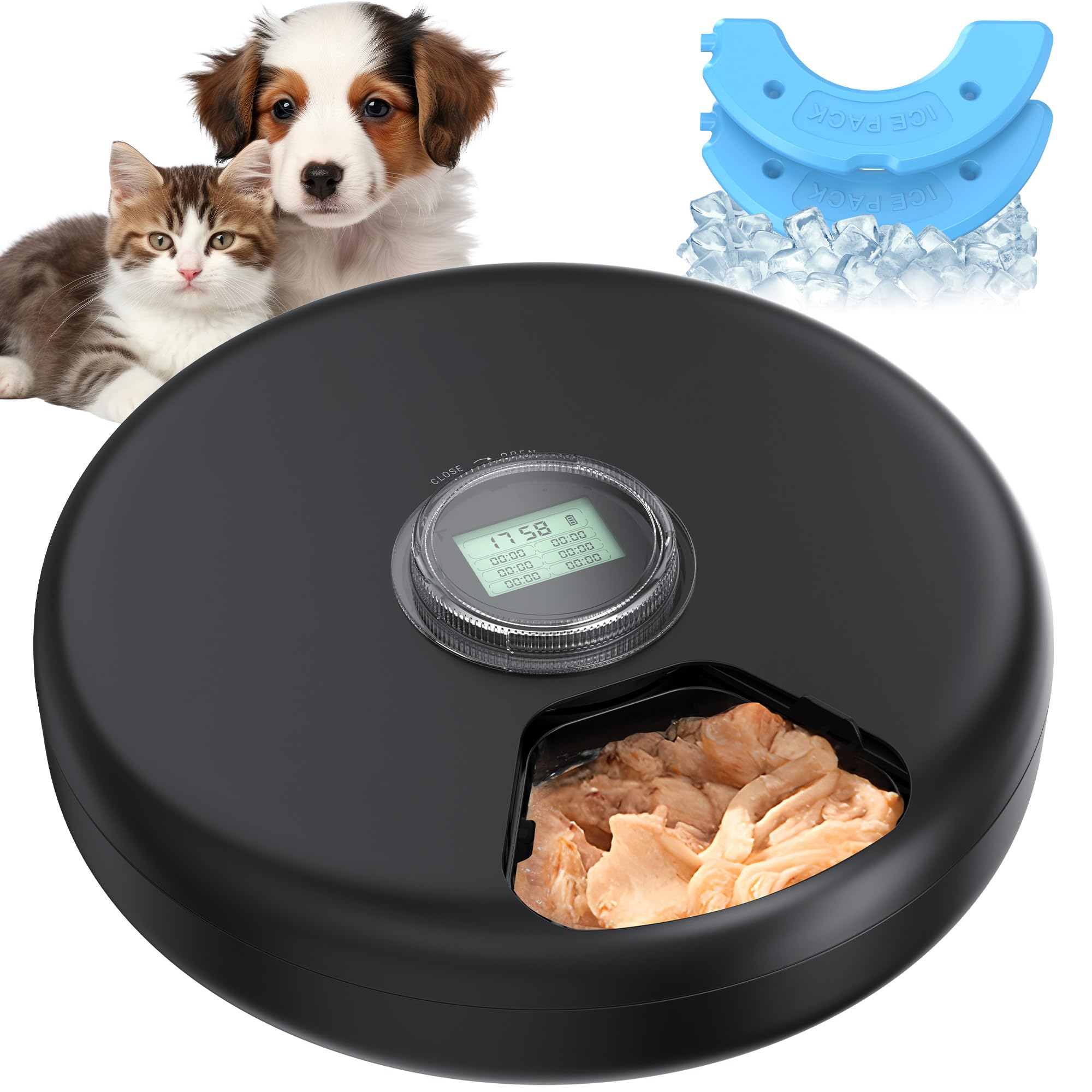VKIMISS Nassfutter-Futterautomat für Katzen – Intelligente Kühlung & Kabellos mit Timer