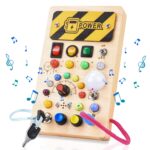 Pmgud Montessori Busy Board aus Holz – Sensorisches Lernspielzeug für Kinder ab 1 Jahr – Bild 7