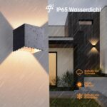 OOWOLF 2er-Set Wandleuchte 10x10cm mit G9-LED 4W – IP65 Innen & Außen Warmweiss – Bild 2