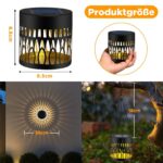 2er Set FLSEPAMB Solarlaterne mit Warmweiss – Automatische Gartenbeleuchtung IP65 wasserdicht – Bild 7
