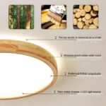 WayLuoung LED-Deckenleuchte Ø30cm Holz 18W 3000K – Warmweiss Naturholz für jeden Raum – Bild 5