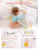 Dripex Laufstall Baby 150×150 cm mit Tür & Spielzeugboard – Faltbarer Playpen aus Kunststoff – Bild 8