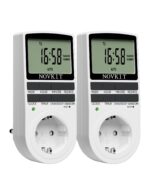 2x NOVKIT Digitale Zeitschaltuhr – 10 Programme & Zufallsfunktion für Heimautomation (230V/16A)