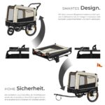 tectake® Hundeanhänger 2-in-1 – Fahrradanhänger & Jogger bis 40 kg mit Sicherheitszubehör – Bild 3