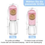 Liphier Hundetrinkflasche 350ml 2-in-1 mit Futterbehälter – Lecksicher für Wandern & Reisen – Bild 3