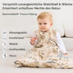 Unnivoll Baby-Winterschlafsack 84 cm, 2,5 Tog – Warme Baumwolle für 12–18 Monate – Bild 2