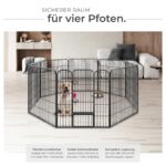 tectake Welpenauslauf 80 cm – 8er Gitter Freigehege faltbar für Hunde, Kaninchen & Kleintiere – Bild 3