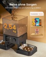 oneisall 5L Futterautomat mit 2 Edelstahlnäpfen – Automatische Katzenfütterung mit Timer & Sprachaufnahme – Bild 8