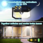 4er Set WELALO Solarleuchten mit Bewegungsmelder – 188 LED, 270° Weitwinkel, IP65 Wasserdicht – Bild 6
