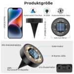8er-Set ICRGB Solar-Bodenleuchten IP68 mit 8 LEDs – Warmweiss für Garten & Terrasse – Bild 5