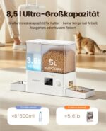 ROJECO 2-in-1 Futterautomat & Wasserspender 5L – Programmierbarer Futterspender für Katzen & kleine Haustiere – Bild 3