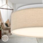 BRILONER LED Deckenlampe 30 cm mit Stoffschirm – Warmweiss für Wohn- & Schlafzimmer – Bild 6