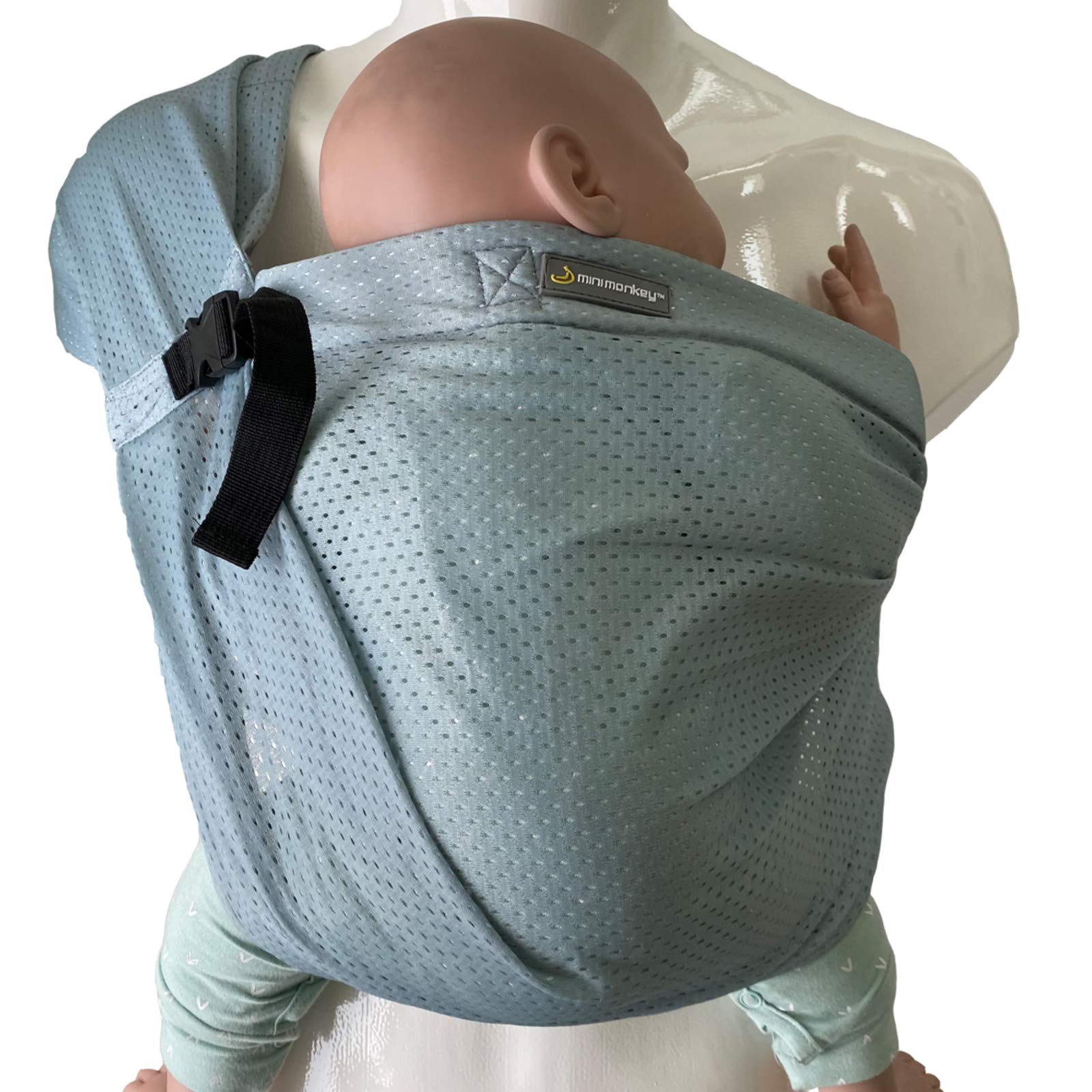 Minimonkey Mini Sling Babytrage Grün – Ergonomische M-Position für Neugeborene bis 15 kg