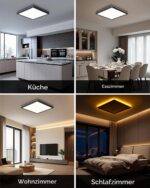 BLNAN LED Deckenleuchte 30cm Eckig – 24W Dimmbar mit Fernbedienung & Nachtlicht – Bild 6
