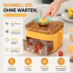 DZ'HUE Eiswürfelbereiter 50er mit Push-Release & Aufbewahrungsbehälter – Rot – Bild 2