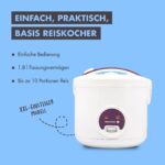 Reishunger Reiskocher 1,8L mit Keramikbeschichtung – Dampfgarer für Familien – Bild 4