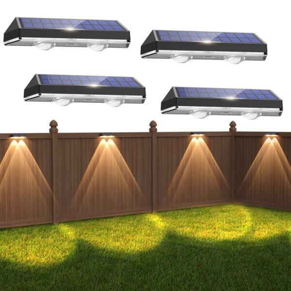 Auting 4er Set Solar Wandleuchten – IP65 wasserdicht mit 3 Leuchtmodi für Garten & Terrasse
