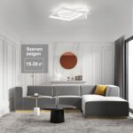 ZMH LED-Deckenleuchte 50W Dimmbar mit Fernbedienung – Modernes Aluminium Design für Wohnzimmer – Bild 2