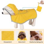 SlowTon Regenmantel Hund wasserdicht mit transparenter Kapuze – Reflektierender Schutz für kleine bis grosse Hunde (M) – Bild 5