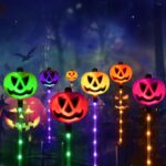 Homeleo 6er Set Kürbis Solarlampen – Farbwechsel Gartenleuchten für Halloween – Bild 6