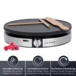 KLAMER Crêpes Maker 30 cm mit Antihaftbeschichtung & Holz-Zubehör – 1400 Watt – Bild 4