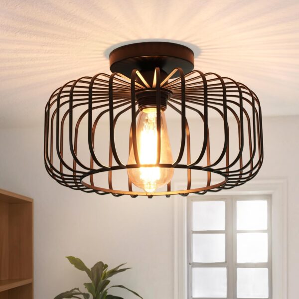 FRIDEKO HOME Deckenlampe schwarz Ø30cm – modernes Metalldesign mit E27-Fassung