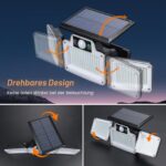 GRIFEMA Solar Strahler mit Bewegungsmelder – 280 LEDs, IP65 wasserdicht für Außen – Bild 3