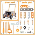 Labebe Lauflernwagen Holz mit Werkzeugbank – Montessori Spielzeug für Kleinkinder 1-3 Jahre – Bild 6