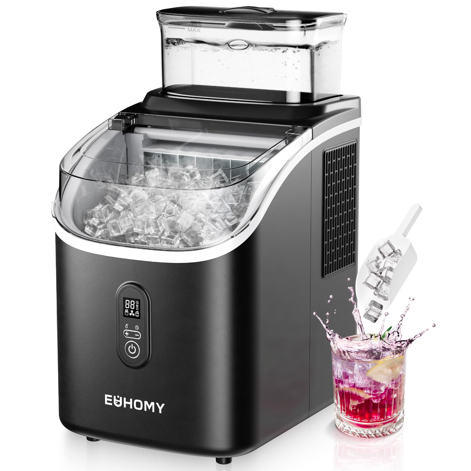 EUHOMY Eiswürfelmaschine 15 kg – 16 Eiswürfel in 13 Min für Zuhause & Büro