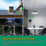 Aigostar Solar-Hängeleuchte 8m Kabel mit Fernbedienung – 6000 mAh IP65 Gartenleuchte – Bild 4