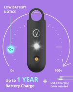 Vantamo Taschenalarm 130dB mit Taschenlampe – Selbstverteidigung für Frauen unterwegs – Bild 5
