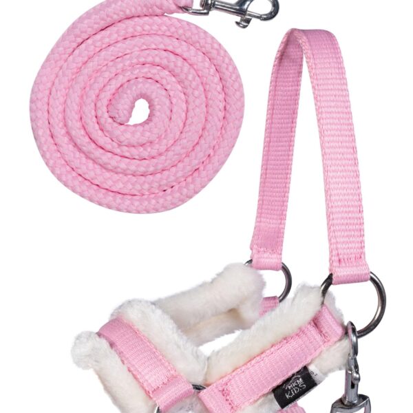 HKM Hobby Horse Halfter & Führstrick Set Rosa – Spielzeugzubehör mit Karabinerhaken