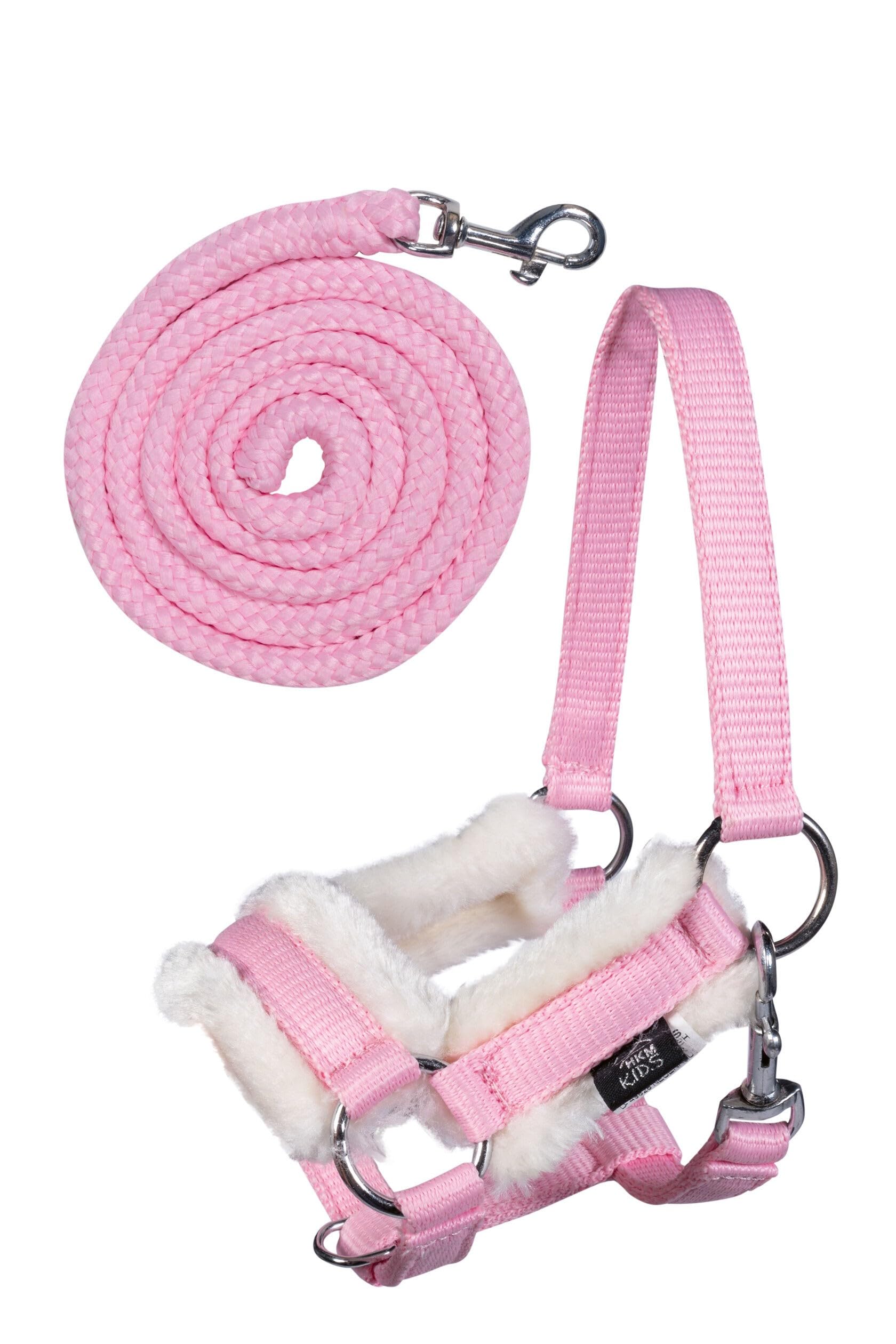 HKM Hobby Horse Halfter & Führstrick Set Rosa – Spielzeugzubehör mit Karabinerhaken